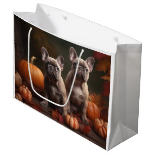 Grand Sac Cadeau Chiots Bouledogue Français Délice d'Automne Citrou