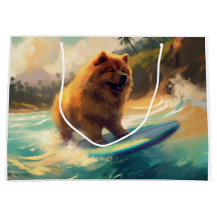 Grand Sac Cadeau Chow Chow Beach Plage Surf Peinture