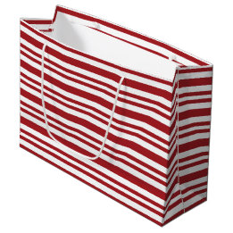 Grand Sac Cadeau Christmas Candy Cane Stripes