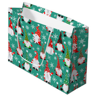 Grand Sac Cadeau Christmas Gonk Patterned