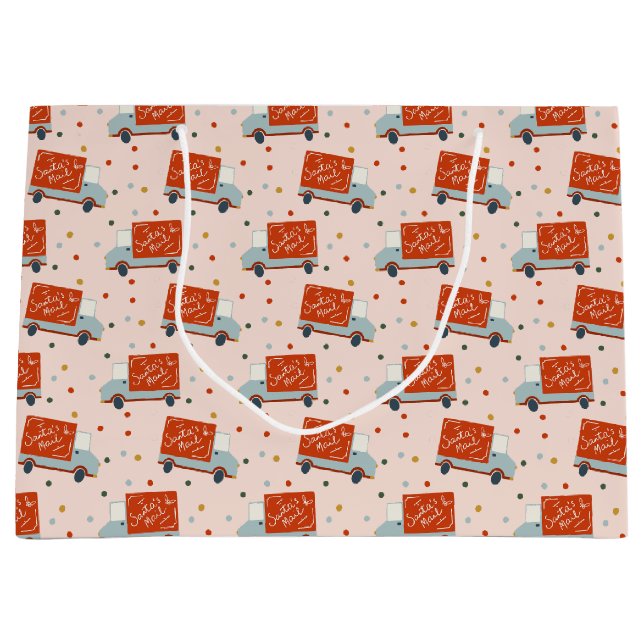 Grand Sac Cadeau Christmas Santa's Mail Truck Illustration Gift Bag (Devant)