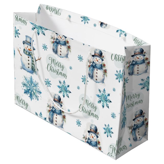 Grand Sac Cadeau Christmas Snowman (Dos Angle)