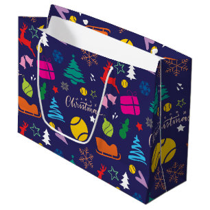 Grand Sac Cadeau 🎄 Christmas 🎾 tennis navy blue