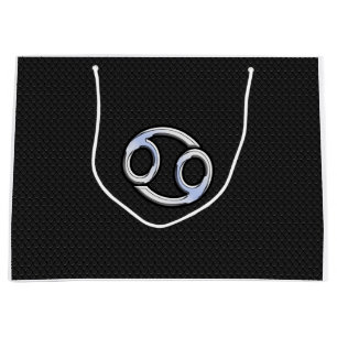 Grand Sac Cadeau Chrome Like Cancer Zodiac Sign on Snake Decor