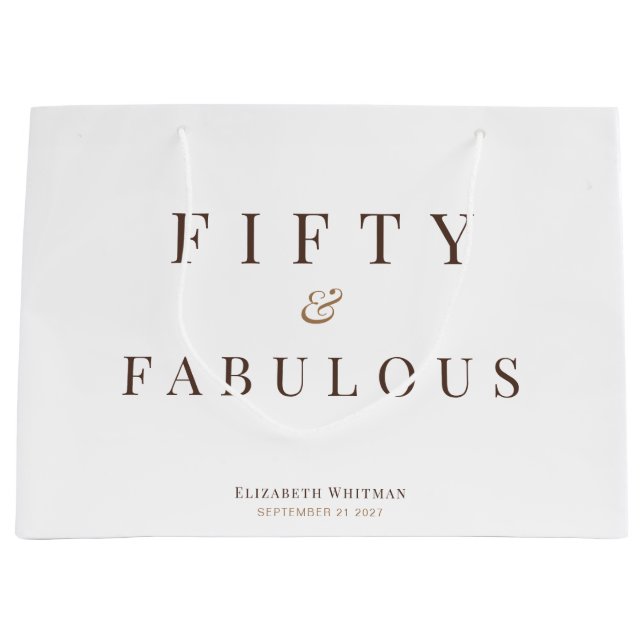 Grand Sac Cadeau Cinquante et fabuleux 50e anniversaire (Devant)