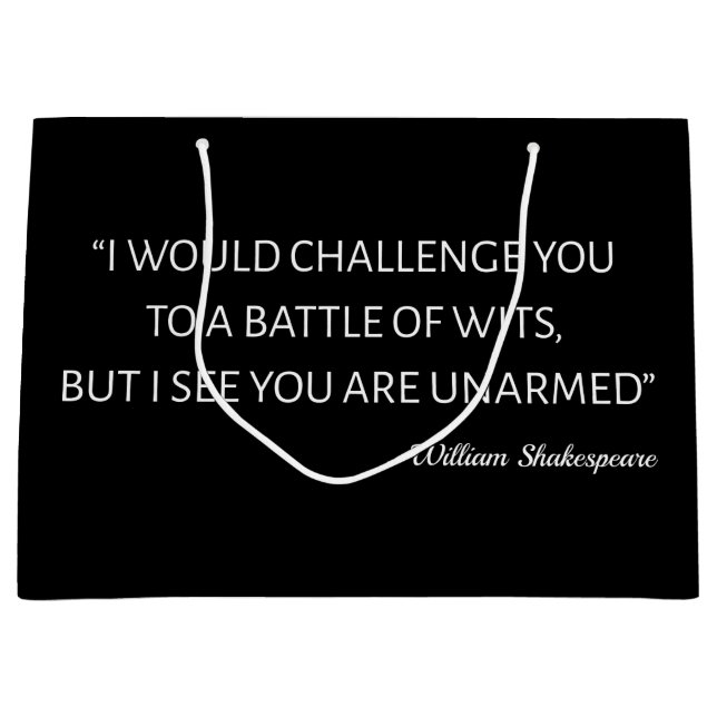 Grand Sac Cadeau Citation De Shakespeare - Bataille De Wits (Devant)