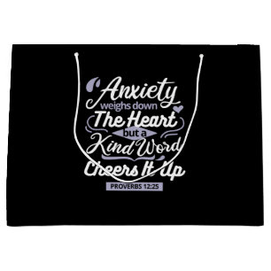 Grand Sac Cadeau Citation d'encouragement chrétien – Anxiété et gen