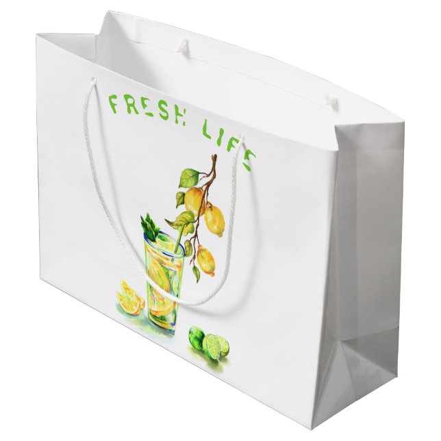 Grand Sac Cadeau Citron Jus Cool Boire Lemonade Cadeau (Dos Angle)