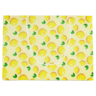 Grand Sac Cadeau Citrons jaunes frais 2