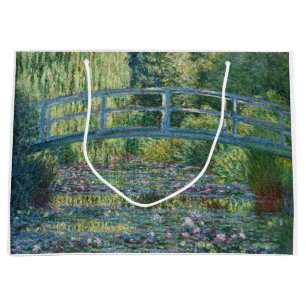 Grand Sac Cadeau Claude Monet - Eau Lily étang, Harmonie verte