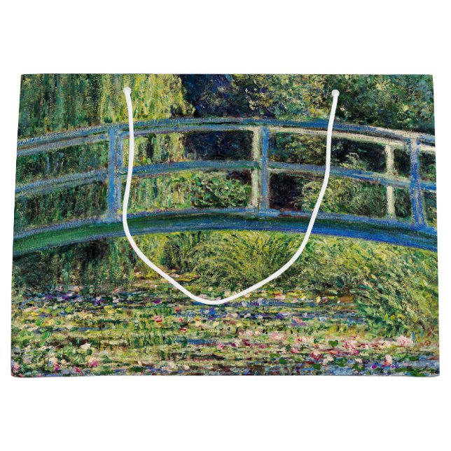 Grand Sac Cadeau Claude Monet - Etang Lily et Pont Japonais (Devant)