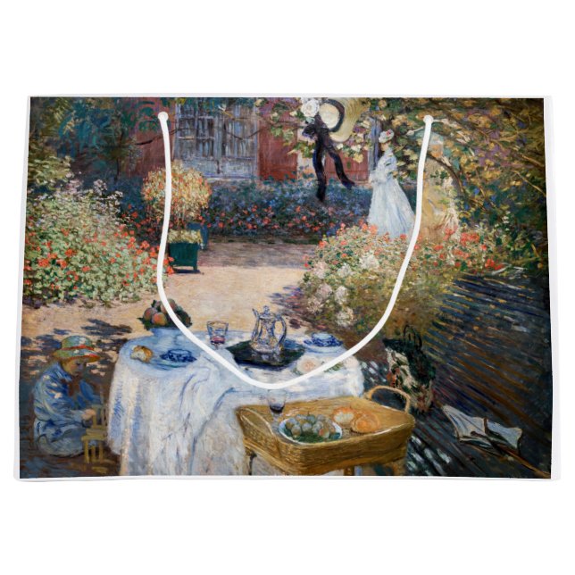 Grand Sac Cadeau Claude Monet - Le déjeuner, panneau décoratif (Devant)