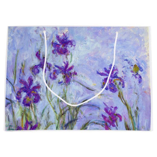 Grand Sac Cadeau Claude Monet - Lilac Irises / Iris Mauves (Devant)