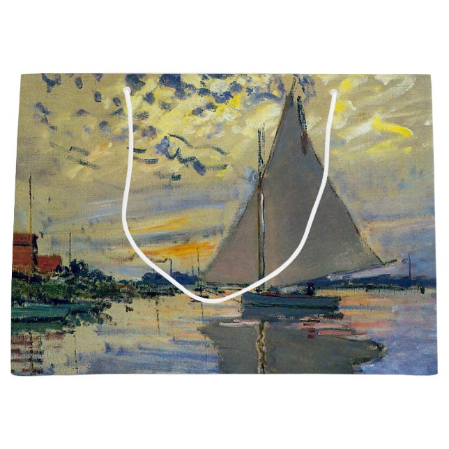 Grand Sac Cadeau Claude Monet - Voilier au Petit-Gennevilliers (Devant)