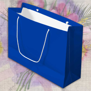 Grand Sac Cadeau Cobalt Bleu Couleur solide minimaliste Élégant