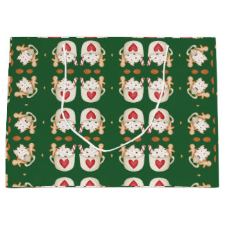 Grand Sac Cadeau Coca de Noël Abstrait géométrique