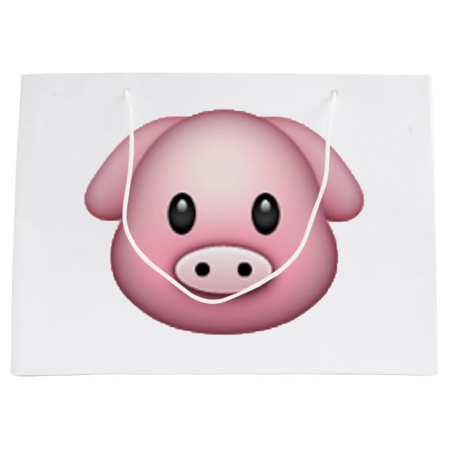 Grand Sac Cadeau Cochon - Emoji (Devant)