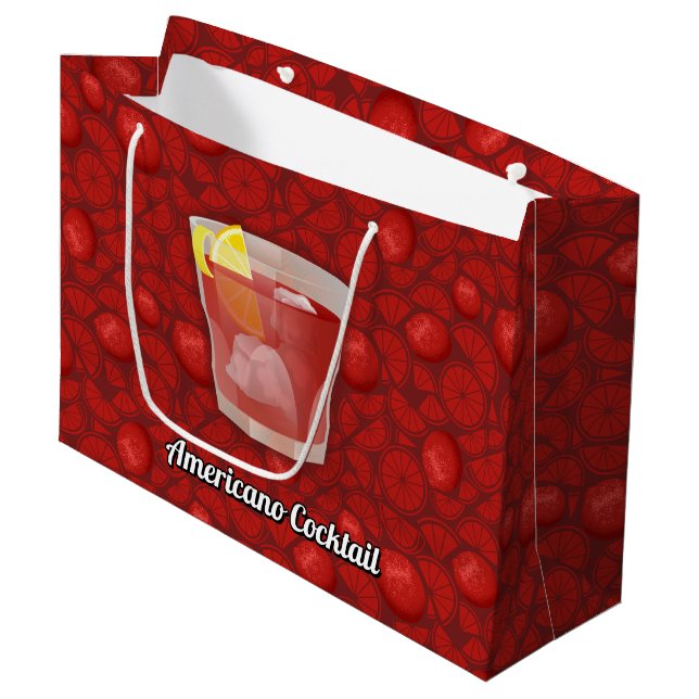 Grand Sac Cadeau cocktail Americano (Devant Angle)