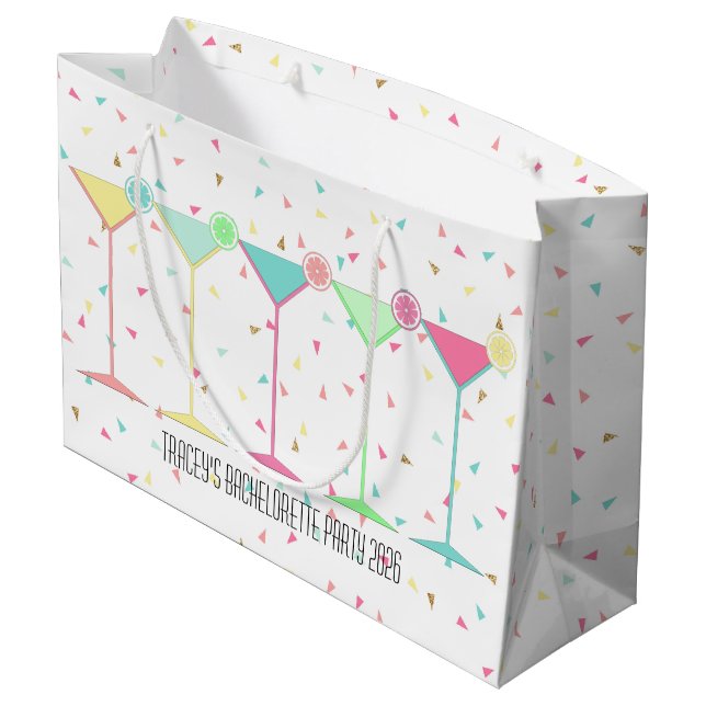 Grand Sac Cadeau Cocktail Martini Confetti (Dos Angle)