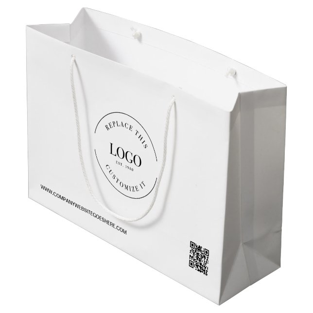 Grand Sac Cadeau Code QR instantané Promotion du logo Entreprise pe (Dos Angle)