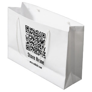 Grand Sac Cadeau Code QR Modèle noir et blanc