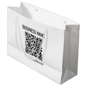 Grand Sac Cadeau Code QR personnalisable & nom d'entreprise