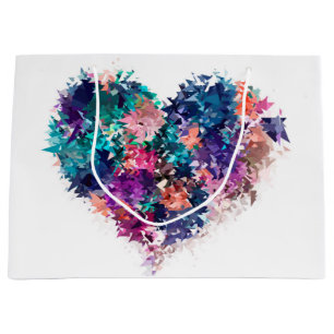 Grand Sac Cadeau coeur Abstrait