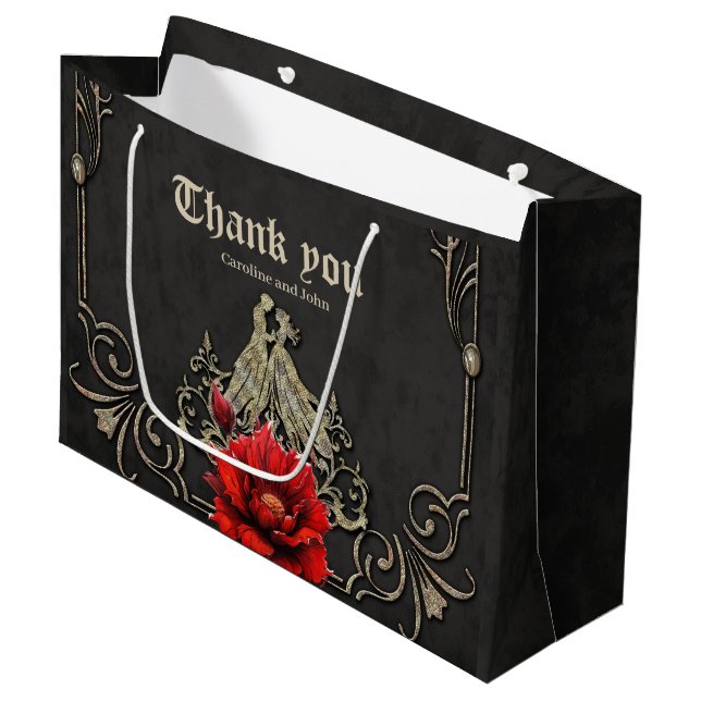 Grand Sac Cadeau Coeur majestueux, romance gothique (Devant Angle)