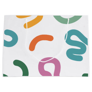 Grand Sac Cadeau Colorful Abstract Shapes Pattern