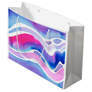 Grand Sac Cadeau Conception aquarelle abstraite