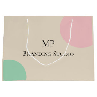 Grand Sac Cadeau Conception de branding minimaliste pastel