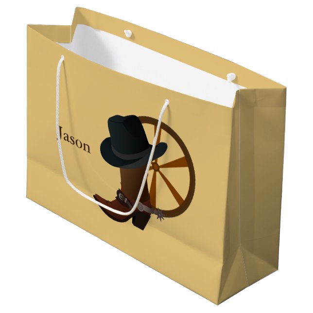 Grand Sac Cadeau Conception de démarrage Cowboy LGB (Devant Angle)