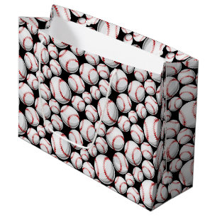 Grand Sac Cadeau Cool de base-ball sport carrelé motif