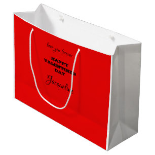 Grand Sac Cadeau Cool de la Saint-Valentin à deux tons rouge et ros