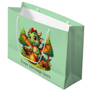 Grand Sac Cadeau Cool Grilling Dragon ajouter du texte