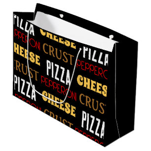 Grand Sac Cadeau Cool plaisir pizza pepperoni fromage croûte texte 