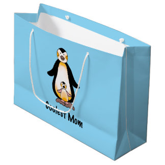 Grand Sac Cadeau Coolest Mom Penguin Family Design