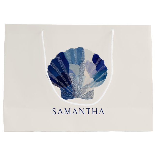 Grand Sac Cadeau Coquillages Cloches de mariage Fête sur la plage b (Dos)