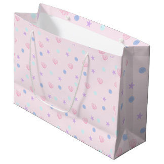 Grand Sac Cadeau Coquillages roses de mignonne Pastel Etoiles de me