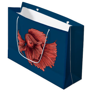 Grand Sac Cadeau Coral Siamese combat le poisson