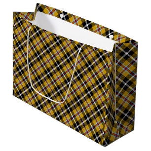 Grand Sac Cadeau Cornouailles National Tartan Jaune et Noir Plaid