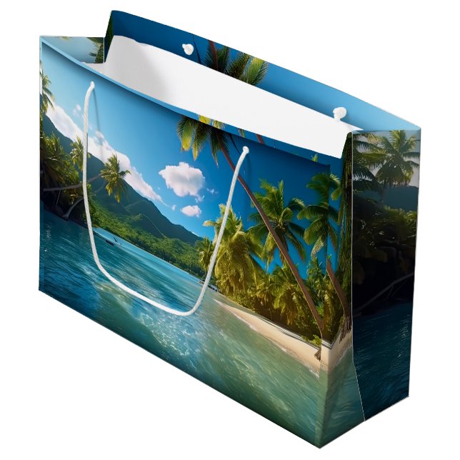Grand Sac Cadeau Costa Rica Island Paradise  (Devant Angle)