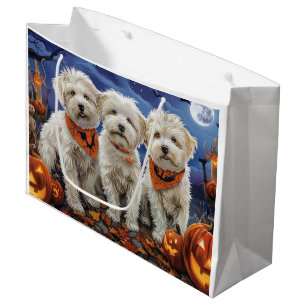 Grand Sac Cadeau Coton De Tulear Halloween Éffrayant