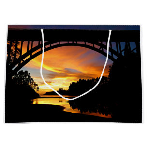 Grand Sac Cadeau Coucher de soleil sur la côte d'Orange en Californ
