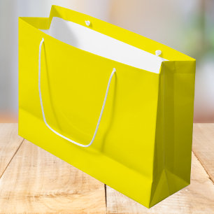 Grand Sac Cadeau Couleur uni jaune canari