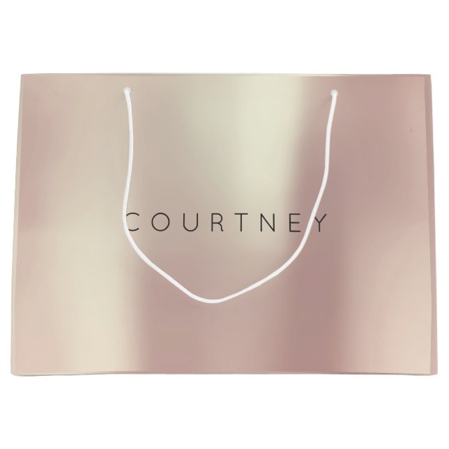 Grand Sac Cadeau COURTNEY Rose Gold Blush Pearly Minimal Cadeau (Devant)