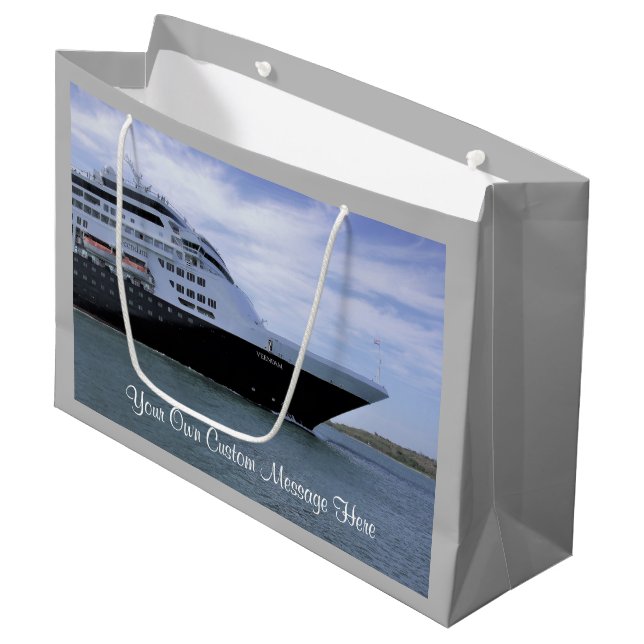 Grand Sac Cadeau Coutume lisse d'arc de bateau de croisière (Devant Angle)
