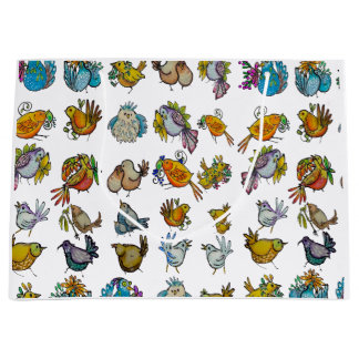 Grand Sac Cadeau Couverture bébé Oiseaux & petits oiseaux