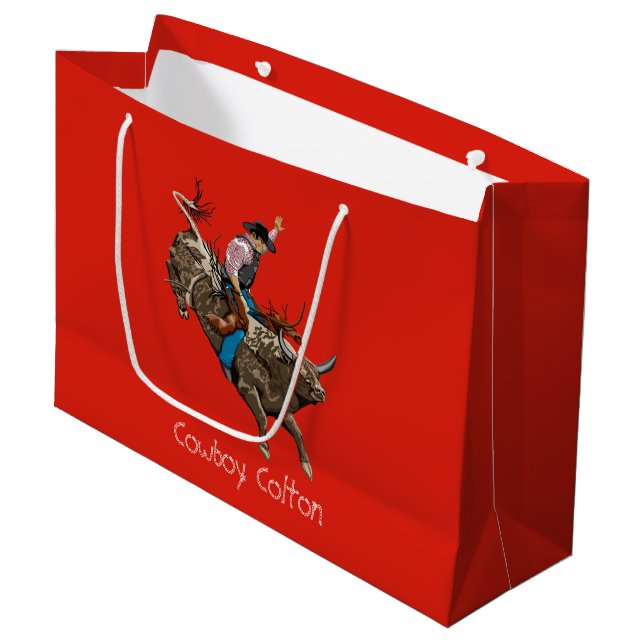 Grand Sac Cadeau Cowboy (Devant Angle)