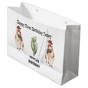 Grand Sac Cadeau Cowboy Anniversaire Rodeo Party